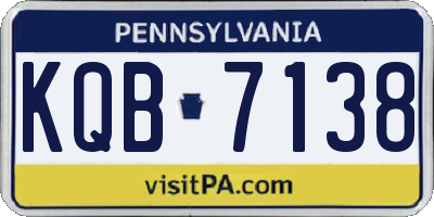 PA license plate KQB7138