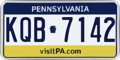 PA license plate KQB7142