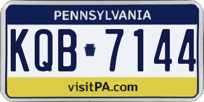 PA license plate KQB7144