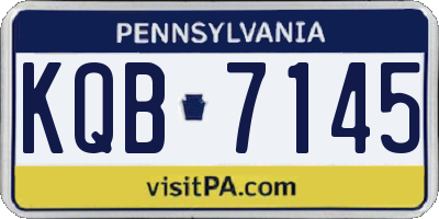 PA license plate KQB7145