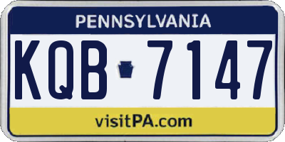 PA license plate KQB7147