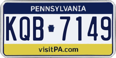PA license plate KQB7149