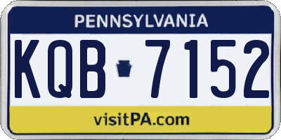 PA license plate KQB7152