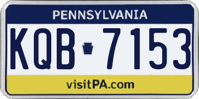 PA license plate KQB7153
