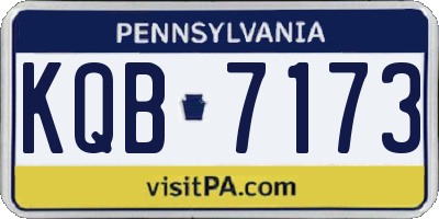 PA license plate KQB7173