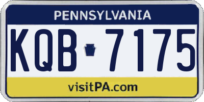 PA license plate KQB7175