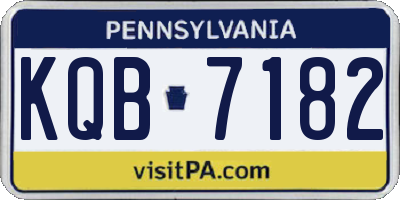 PA license plate KQB7182