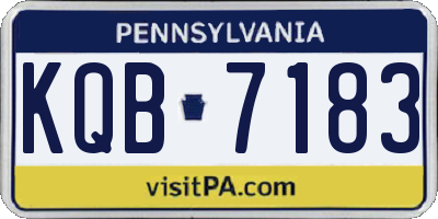 PA license plate KQB7183