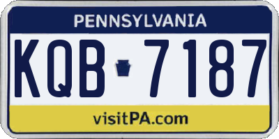 PA license plate KQB7187