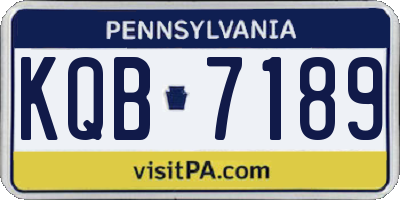 PA license plate KQB7189