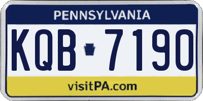 PA license plate KQB7190