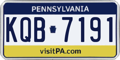 PA license plate KQB7191