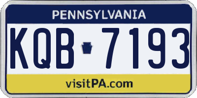 PA license plate KQB7193