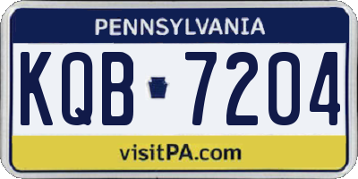 PA license plate KQB7204
