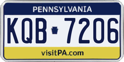 PA license plate KQB7206