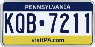 PA license plate KQB7211