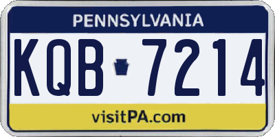 PA license plate KQB7214