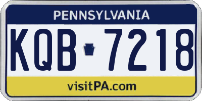 PA license plate KQB7218