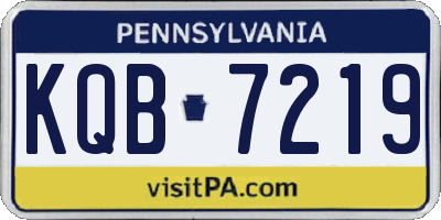PA license plate KQB7219