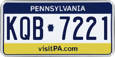 PA license plate KQB7221