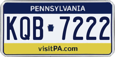 PA license plate KQB7222