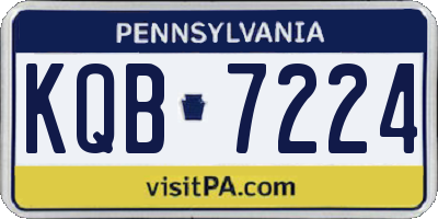 PA license plate KQB7224