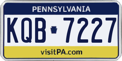 PA license plate KQB7227