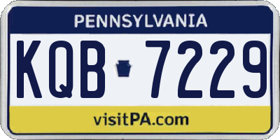 PA license plate KQB7229