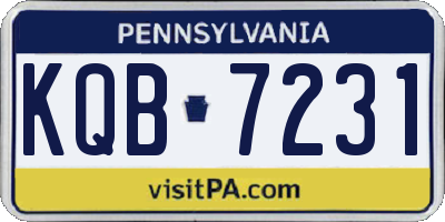 PA license plate KQB7231