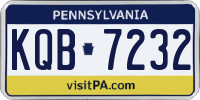 PA license plate KQB7232