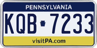 PA license plate KQB7233