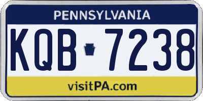 PA license plate KQB7238