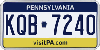 PA license plate KQB7240