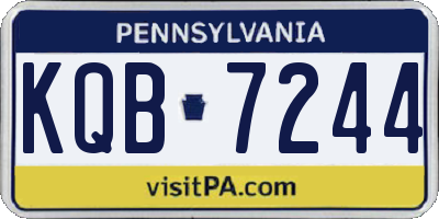 PA license plate KQB7244