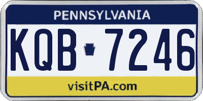 PA license plate KQB7246