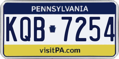 PA license plate KQB7254