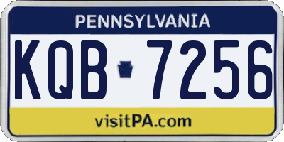 PA license plate KQB7256