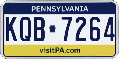 PA license plate KQB7264