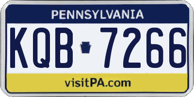 PA license plate KQB7266