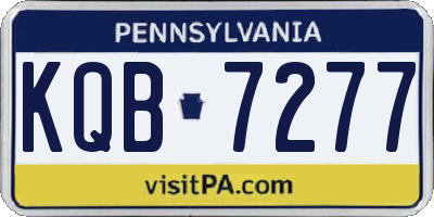 PA license plate KQB7277