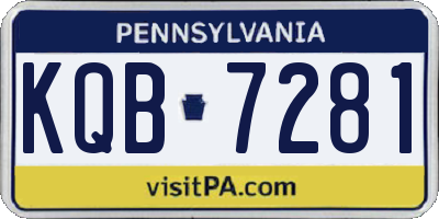 PA license plate KQB7281