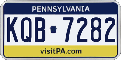PA license plate KQB7282