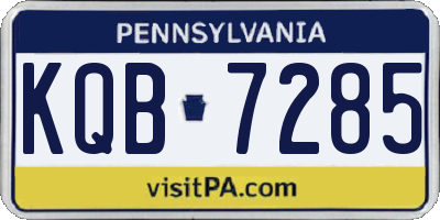 PA license plate KQB7285