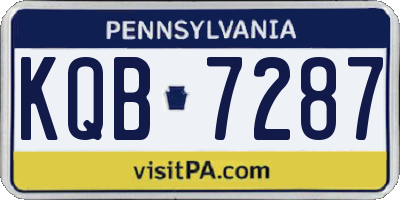 PA license plate KQB7287