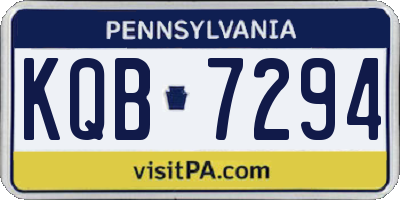 PA license plate KQB7294