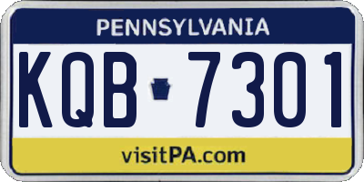 PA license plate KQB7301