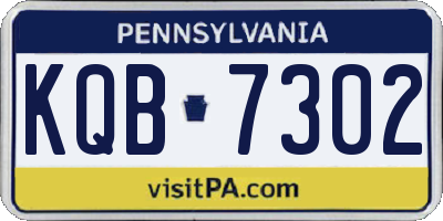 PA license plate KQB7302
