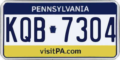 PA license plate KQB7304