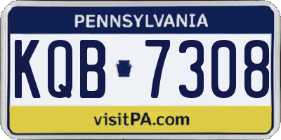 PA license plate KQB7308
