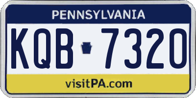 PA license plate KQB7320